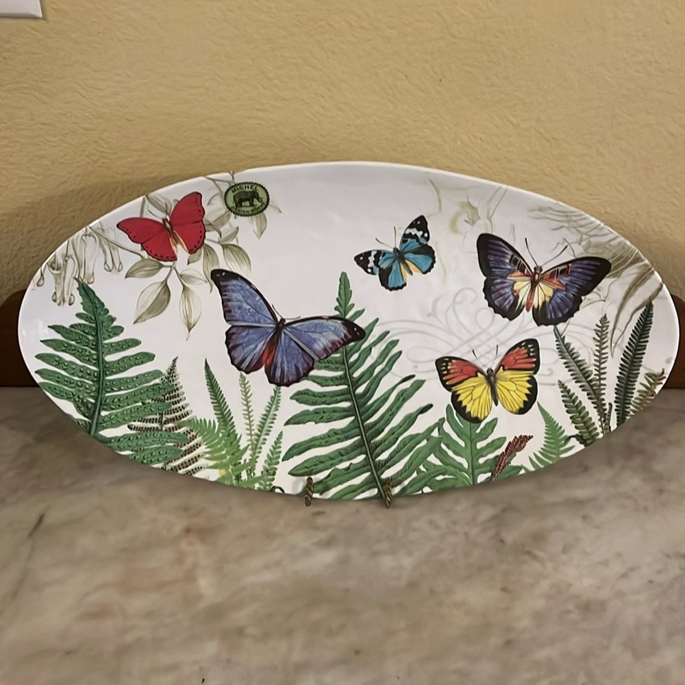 🆕 Michel Design Works Melanie Butterfly 🦋 Platter-19” X 10”